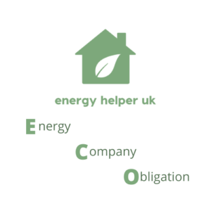 Image with the energy helper uk logo and energy company obligation
